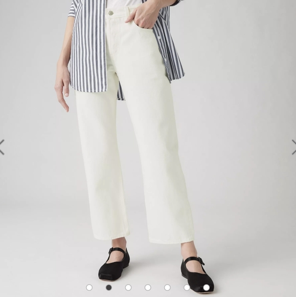 WORN 1X LEVI'S WHITE ANKLE JEANS - Picture 3 of 4